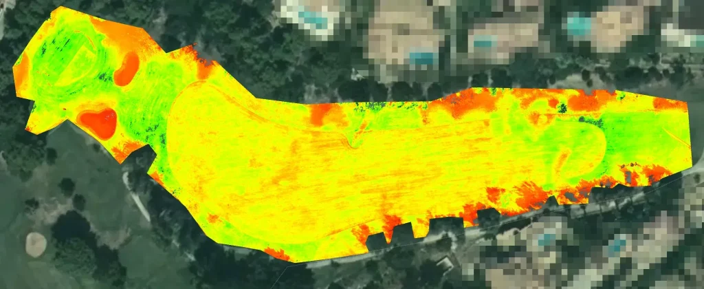 Análisis de campos de golf con drones multiespectrales